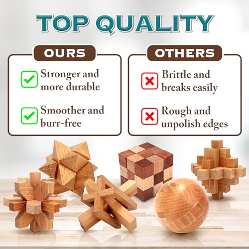 Brain Teaser Wooden Metal Puzzles (32 Count)