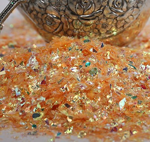 Golden Orange Iridescent Ice Flakes Glitter Flakes for Nail Art
