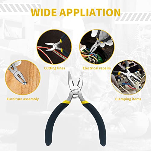 Mini Linesman Pliers with Wire Cutter 5 Inch 5 Pack (5 Count)