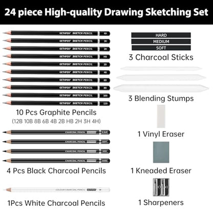 Drawing Sketching Pencil Set (24 Count)