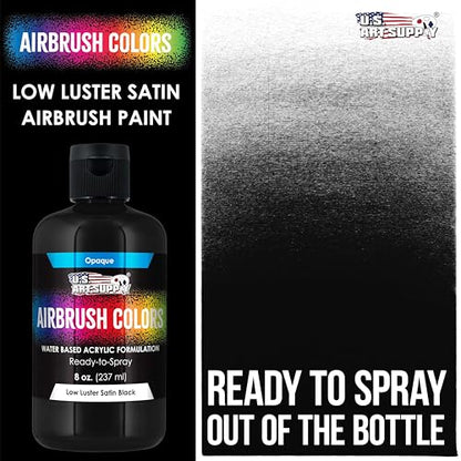 Low Luster Satin Black Acrylic Airbrush Paint (8 Fl Oz)