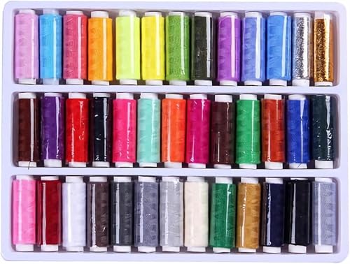 39pcs 109 Yard Mixed Colors Polyester Spool Sewing Thread for Hand Machine (12735.696 Foot)