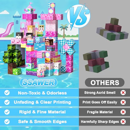 100PCS Magnetic Blocks for Girls (100 Count)