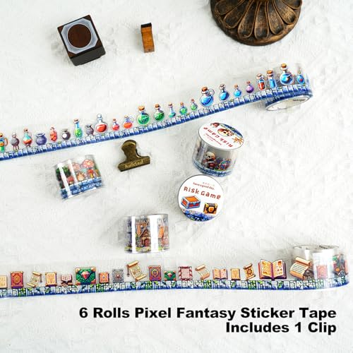 Pixel Adventure PET Tape Set with Clip (6 Count)