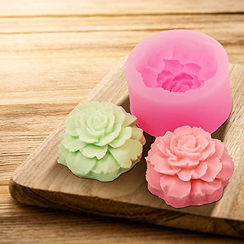 3D Carnation Candle Mold Flower Silicone Mold for Soap