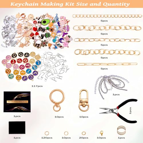 325PCS Charms Lip Gloss Keychain Making Kit