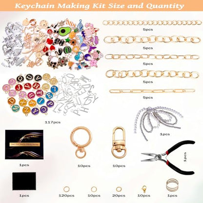 325PCS Charms Lip Gloss Keychain Making Kit