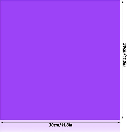 Lystaii 9pcs Lighting Gel Filter 11.8 x 11.8 Inches Gel Light Filter Color Correction Colored Overlays Transparent Color Filters Film Plastic Sheets for Film, Video, Photo, Stage Studio (Purple)