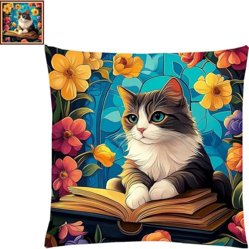 Stamped Cross Stitch Kits for Adults Beginners Pillow Needlepoint Kit with Embroidery Pattern Needlework Kit Prestamped Stitches Kit 11CT Cross Stitching