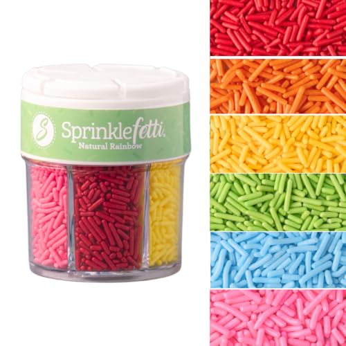 Dye Free Rainbow Jimmies 6 Cell Jar (2.75 Ounce)
