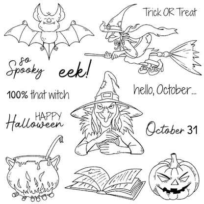 Halloween Clear Silicone stampReusable Stamp with Pumpkins