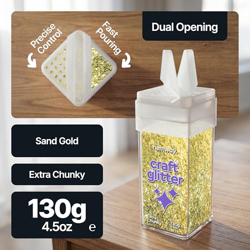 Craft Glitter Shaker Sand Gold 110g Extra Chunky (3.8 Ounce)