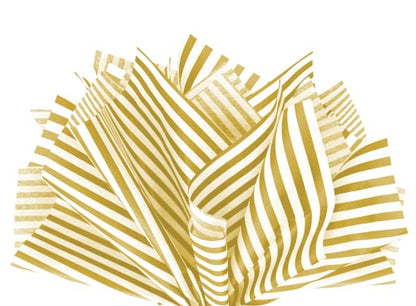 Metallic Gold Pin Stripe Print Gift Wrap Tissue Paper Size (10 Count)