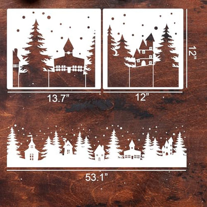 Christmas Stencils for Windows Large Christmas Stencils for Crafts Reusable (4 Count)