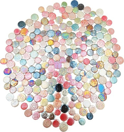 500g 1.1lb Random Color Irregular Ceramics Mosaic Tiles (16 Ounce)