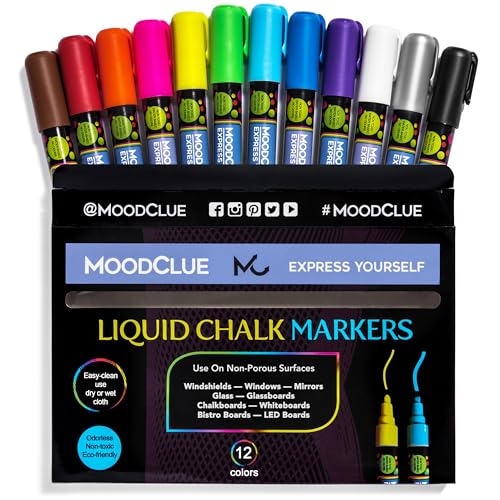 Liquid chalk markers 12 neon erasable Whiteboards (12 Count)