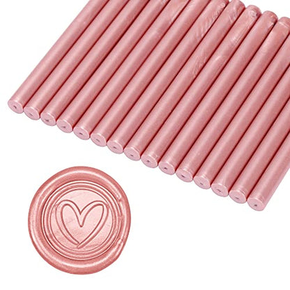 15Pcs Rose Gold Glue Gun Sealing Wax Sticks for Wax Seal Stamp (15 Count)