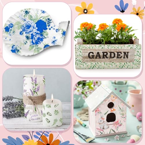 20 Pack Decoupage Napkins Floral Cocktail Decorative Paper Napkins (20 Count)