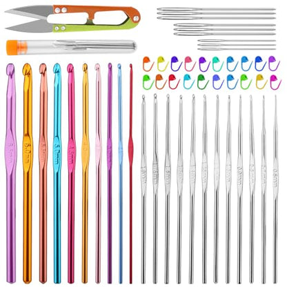 54 Pcs Crochet Hooks Set 0.6