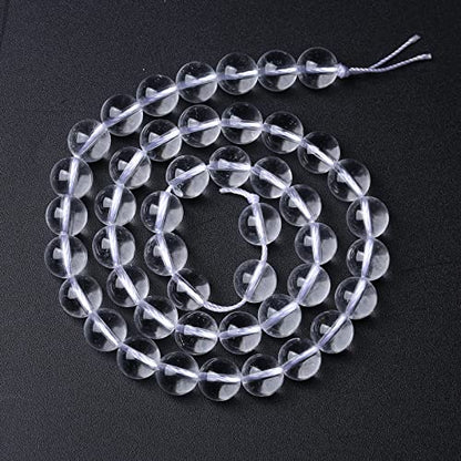 AAAAA Natural Clear White Crystal Quartz Beads Round Loose Spacer Beads for Jewelry Making DIY Bracelets Crystal Energy Healing Power Stone 36pcs 10mm 15 Inch (16 Count)