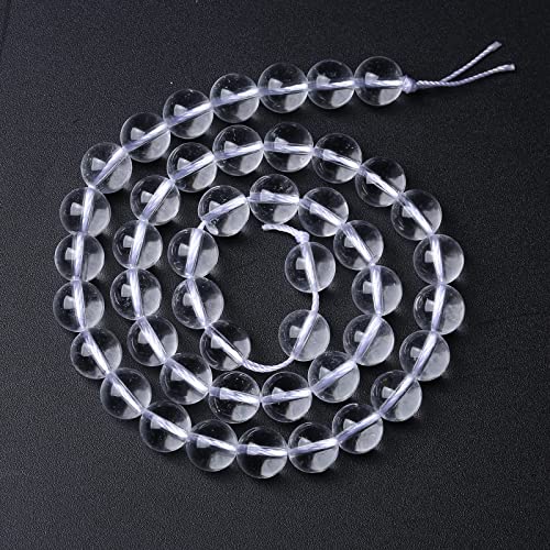 AAAAA Natural Clear White Crystal Quartz Beads Round Loose Spacer Beads for Jewelry Making DIY Bracelets Crystal Energy Healing Power Stone 45pcs 8mm 15 Inch (16 Count)