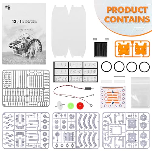 STEM 13-in-1 Education Solar Power Robots Toys for Boys Age 8+ (13 Count)
