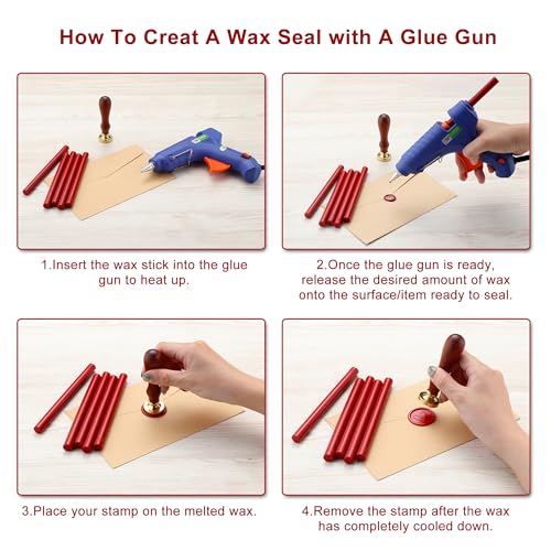 15Pcs Dark Red Glue Gun Sealing Wax Sticks for Wax Seal Stamp (15 Count)