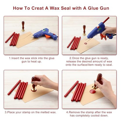 15Pcs Dark Red Glue Gun Sealing Wax Sticks for Wax Seal Stamp (15 Count)