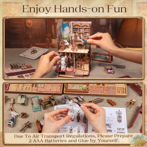 Book Nook Kit 3D Wooden Puzzle DIY Miniature House for Adults