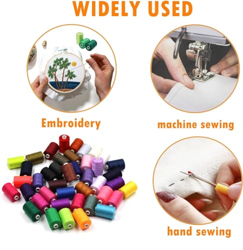All Purpose Sewing Thread 98 Spool Assorted 1000 Yards Polyester Threads for Sewing (98 Count)