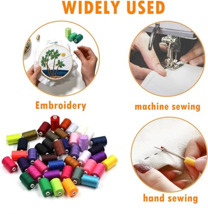All Purpose Sewing Thread 98 Spool Assorted 1000 Yards Polyester Threads for Sewing (98 Count)