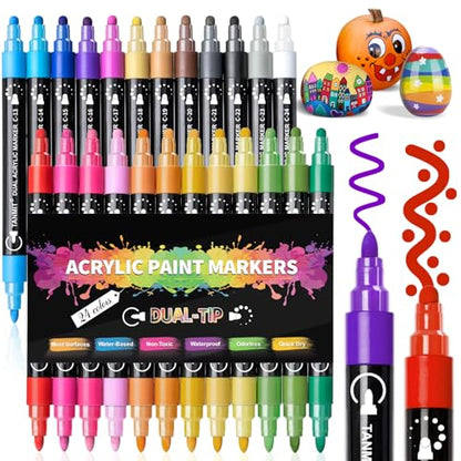 24 Colors Acrylic Paint Markers (24 Count)