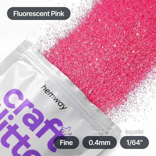 Craft Glitter Fluorescent Pink 100g Fine Glitter (3.53 Ounce)