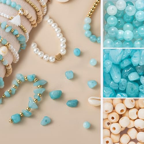 Jewelry Making Supplies Kit Natural Stone Beads for Irregular Natural Stone with for DIY Craft Bracelet Necklace Earrings for Adults
