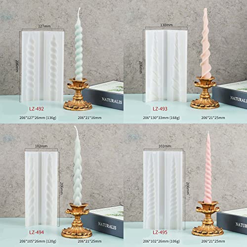 8 Piece Spiral Candle Molds