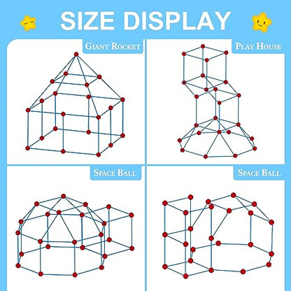 Fort Building Kit for Kids (100 Count)