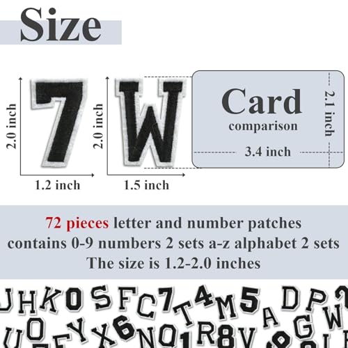Letter and Number Iron On Patches (72 Count)