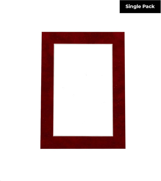 11x14 Mat Bevel Cut for 8.5x11 Photos - Acid Free Bright Red Suede Precut Matboard With Backing Board and Crystal Clear, Self Seal Mat Bag - For Pictures, Framing - 4-ply Thickness