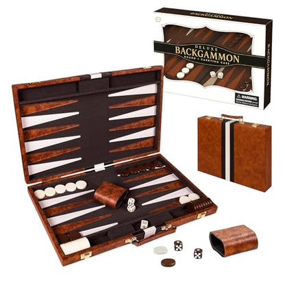 Premium Backgammon 15" Medium Brown