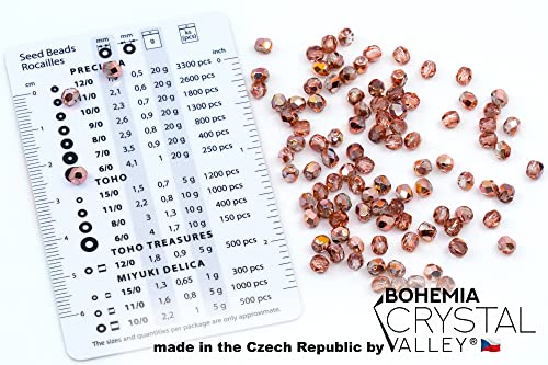 100 pcs of Faceted Fire Polished Pressed Czech Glass Beads 4mm (100 Count)
