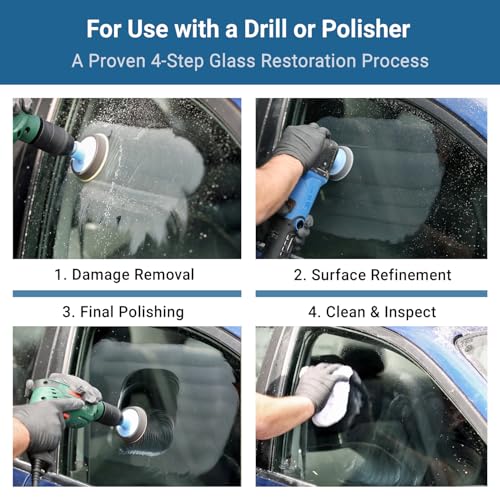 3'') Glass Scratch Removal Kit for use with a Drill on All Glass Surfaces