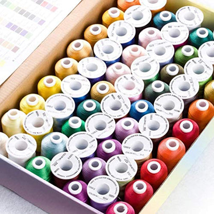 63 Colors Polyester Embroidery Machine Thread Kit (103950 Foot)