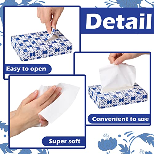 24 Packs 960 Sheets Tissue Cube Car Facial Boxes Disposable Facial Travel Tissues Holder for Car 2 Ply 40 Sheets for Household Kitchen School Bathroom (960 Count)