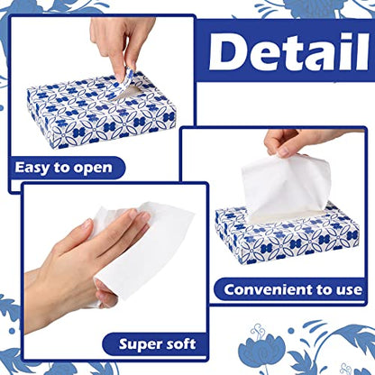 24 Packs 960 Sheets Tissue Cube Car Facial Boxes Disposable Facial Travel Tissues Holder for Car 2 Ply 40 Sheets for Household Kitchen School Bathroom (960 Count)