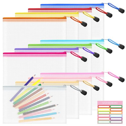 12pcs Mesh Zipper Pouch Bags Small (9 Count)