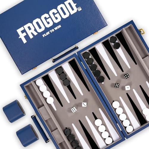 Dark Blue 15 Inch Backgammon Sets for Adults (39 Count)