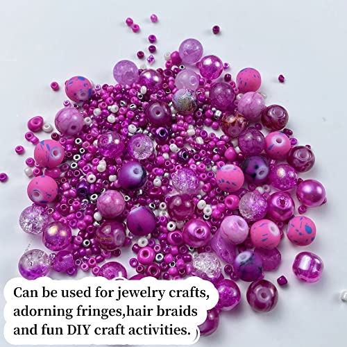Assorted Glass Resin Beads Multi Size Colors Smooth Cracked Gravel Millet Spacer Beads for Bracelets Necklace Earring DIY Jewelry Making Craft