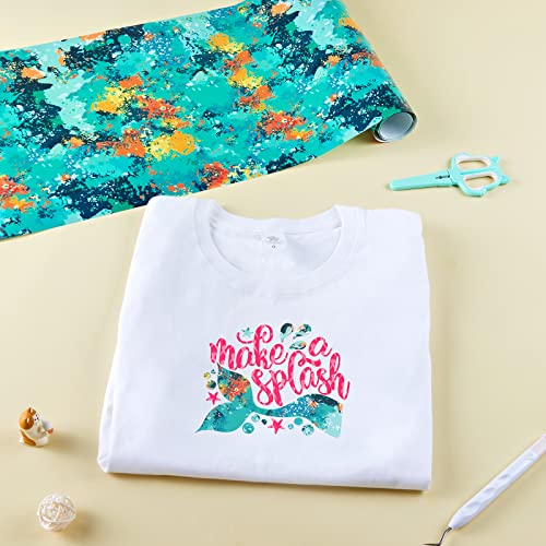 Teal Splash Heat Transfer Vinyl Roll