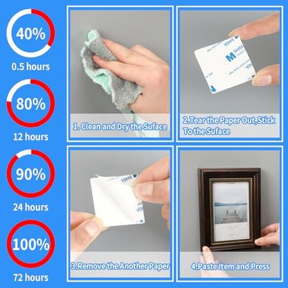 60Pcs Double Sided Foam Tape Sticky Mounting Pads for Wall Crafts (60 Count)