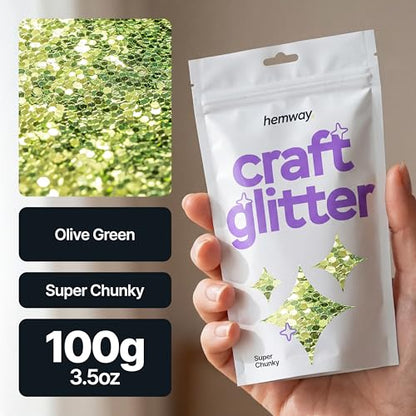 Craft Glitter Olive Green 100g Super Chunky Glitter (3.5 Ounce)